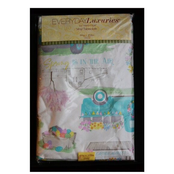 Newbridge Everyday Luxuries Vinyl Tablecloth 60 x 102 Oblong Springtime Theme - Picture 1 of 3